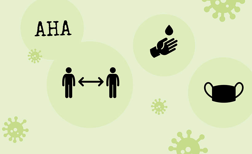 Die AHA Regeln: Abstand, Hygiene, Atemschutzmaske